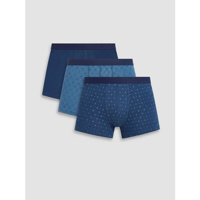 LC WAIKIKI Lacivert Relax Fit Pamuklu Esnek Erkek 3lü Boxer