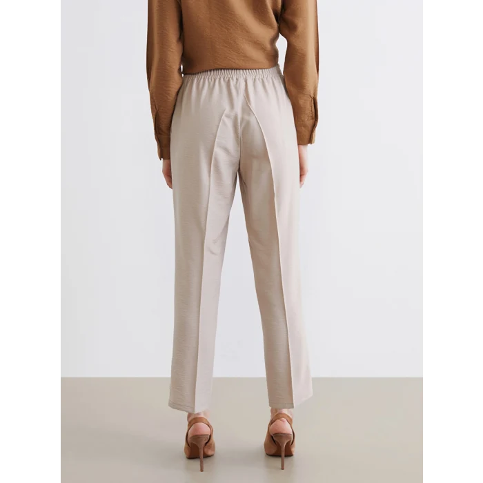 LCW Modest Bej Beli Lastikli Havuç Kesim Kadın Pantolon
