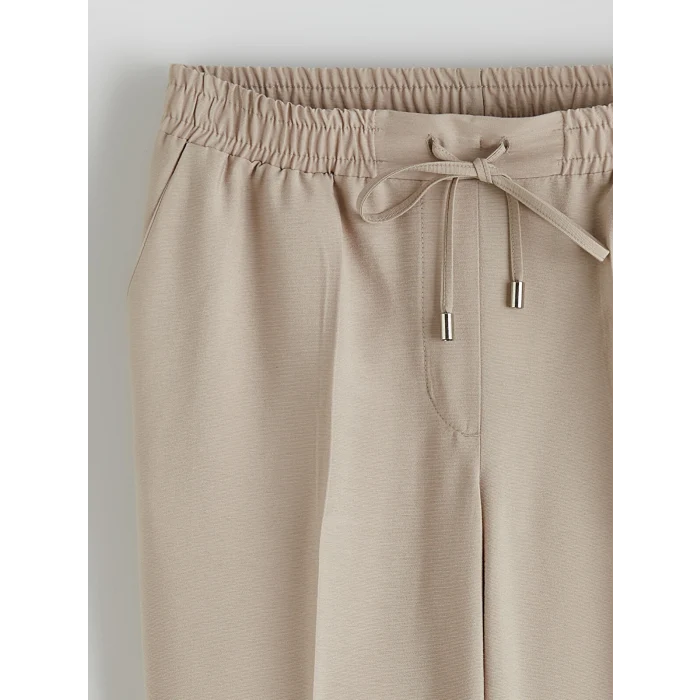 LCW Modest Bej Beli Lastikli Havuç Kesim Kadın Pantolon
