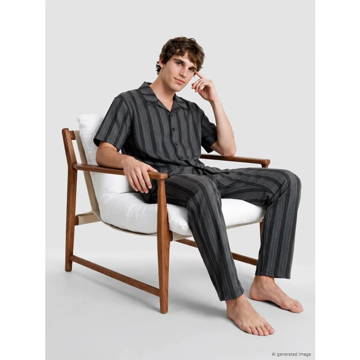LC WAIKIKI Antrasit Regular Fit Erkek Pijama Takımı