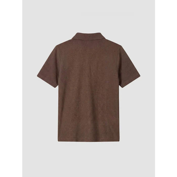 LCW Kids Kahverengi Polo Yaka Erkek Çocuk Pike Tişört