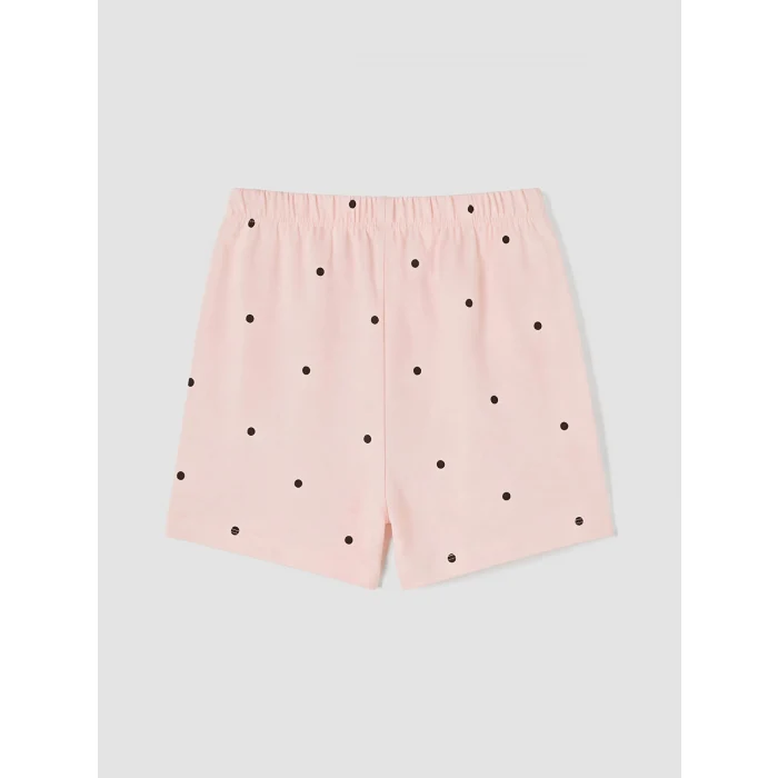 LCW Kids Pembe Kız Çocuk Puantiyeli Şortlu Pijama Takımı