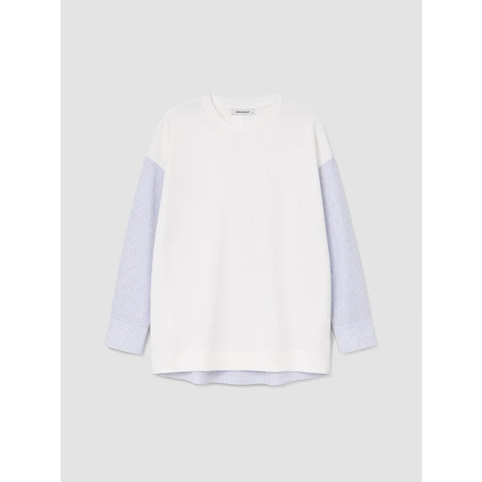 LCW EVERYDAY Beyaz Soft Touch Oversize Kadın Sweatshirt Tunik