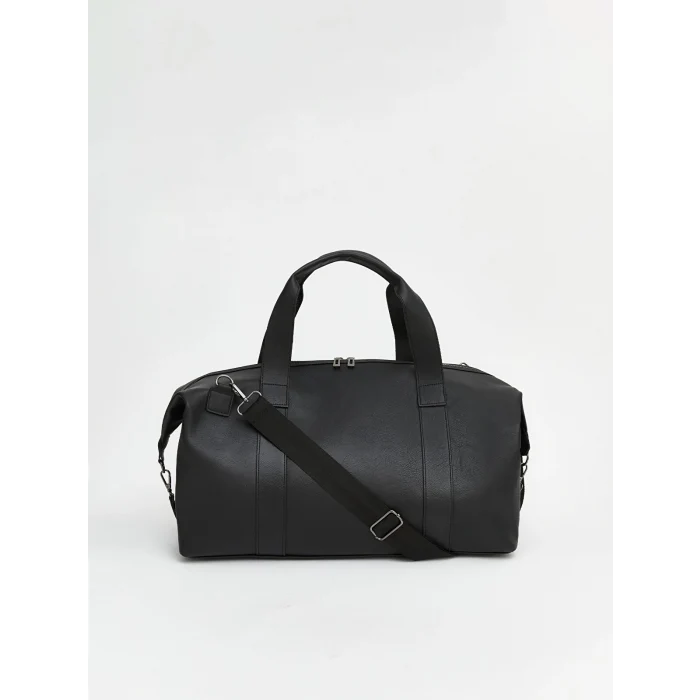 LCW ACCESSORIES Siyah Deri Görünümlü Erkek Seyahat Çantası