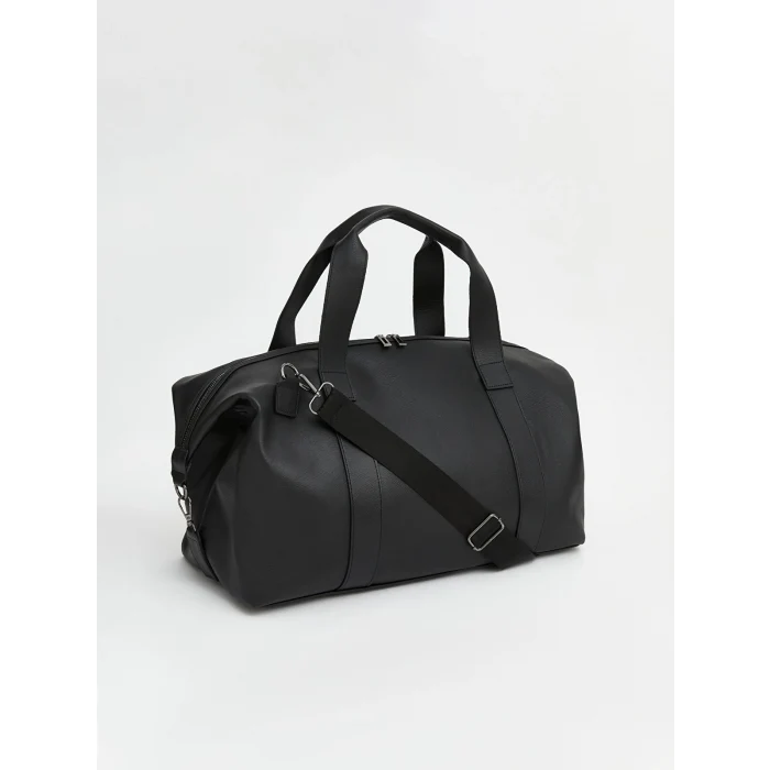 LCW ACCESSORIES Siyah Deri Görünümlü Erkek Seyahat Çantası