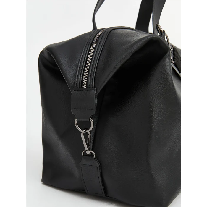 LCW ACCESSORIES Siyah Deri Görünümlü Erkek Seyahat Çantası