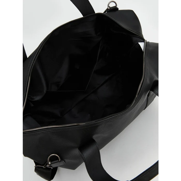 LCW ACCESSORIES Siyah Deri Görünümlü Erkek Seyahat Çantası