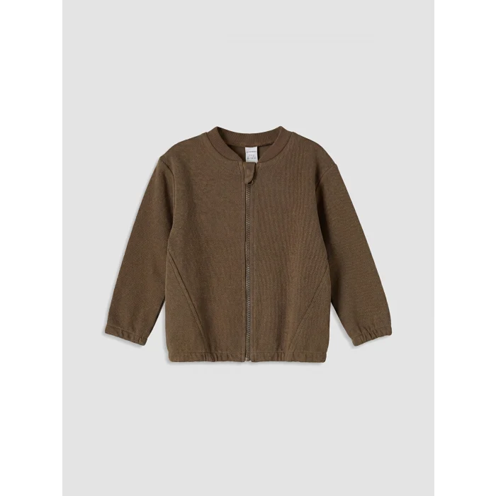 LCW baby Kahverengi Erkek Bebek Fermuarlı Sweatshirt