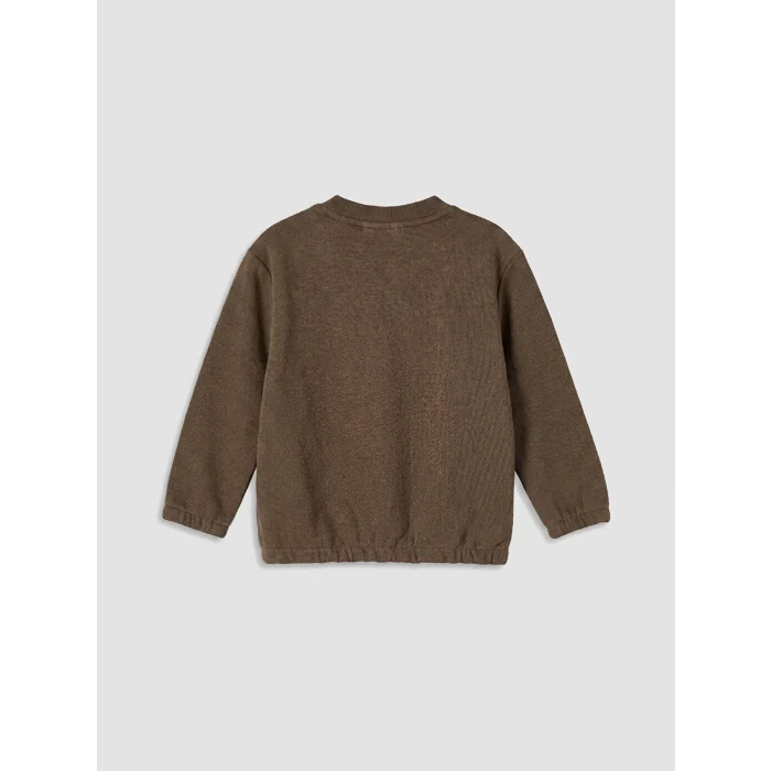 LCW baby Kahverengi Erkek Bebek Fermuarlı Sweatshirt