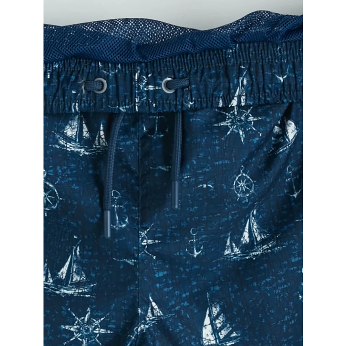 LCW SWIMWEAR Lacivert Diz Hizası Boy Desenli Erkek Deniz Şortu