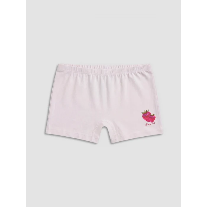 LCW Kids Ekru Baskılı Kız Çocuk Boxer 3lü