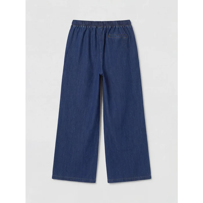 LCW Modest İndigo Beli Lastikli Wideleg Kadın Jean Pantolon