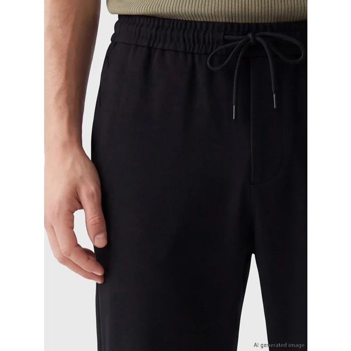 LCW Vision Siyah Regular Fit Keten Görünümlü Erkek Pantolon