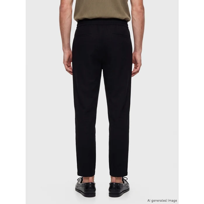 LCW Vision Siyah Regular Fit Keten Görünümlü Erkek Pantolon