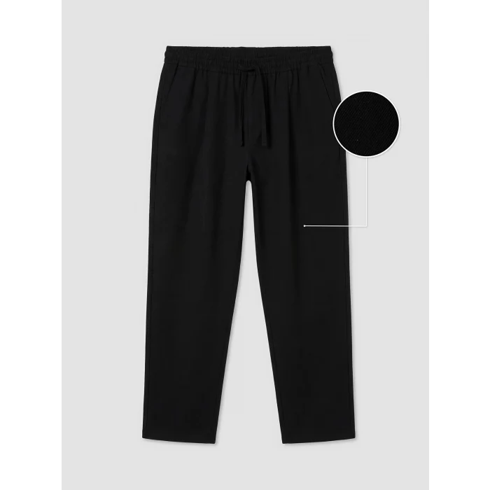 LCW Vision Siyah Regular Fit Keten Görünümlü Erkek Pantolon