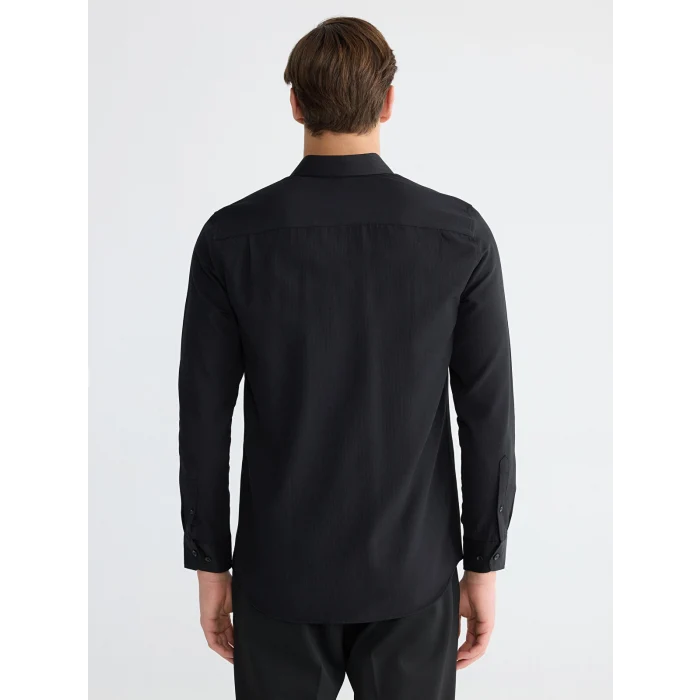 LCW BUSINESS Siyah Regular Fit Armürlü Erkek Gömlek