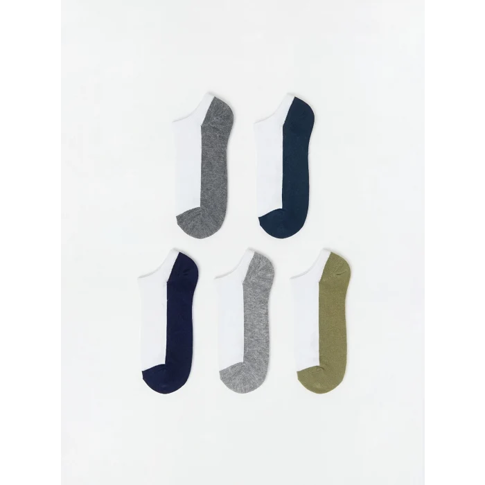 LCW ACCESSORIES Karışık Renk Bloklu Erkek Sneaker Çorap 5li