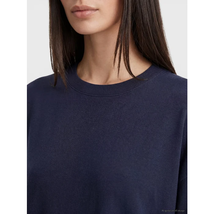 LCW EVERYDAY Mavi Soft Touch Oversize Kadın Sweatshirt Tunik