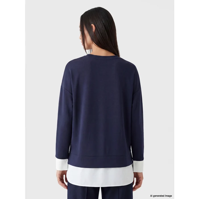 LCW EVERYDAY Mavi Soft Touch Oversize Kadın Sweatshirt Tunik