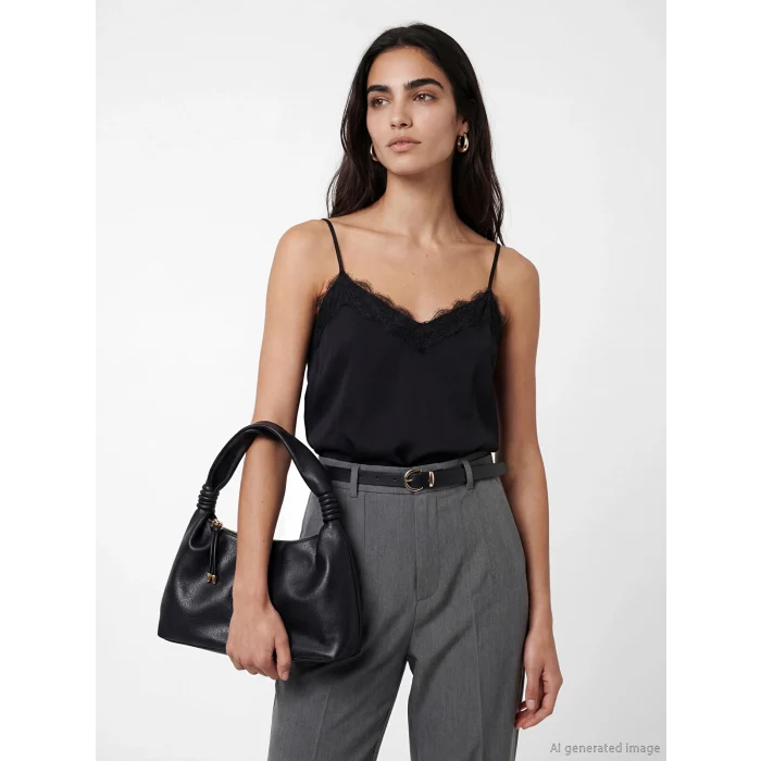 LCW ACCESSORIES Siyah Deri Görünümlü Kadın Omuz Çantası