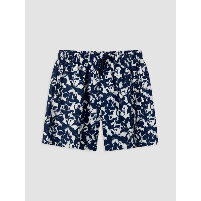 LCW SWIMWEAR Lacivert Kısa Boy Desenli Erkek Deniz Şortu