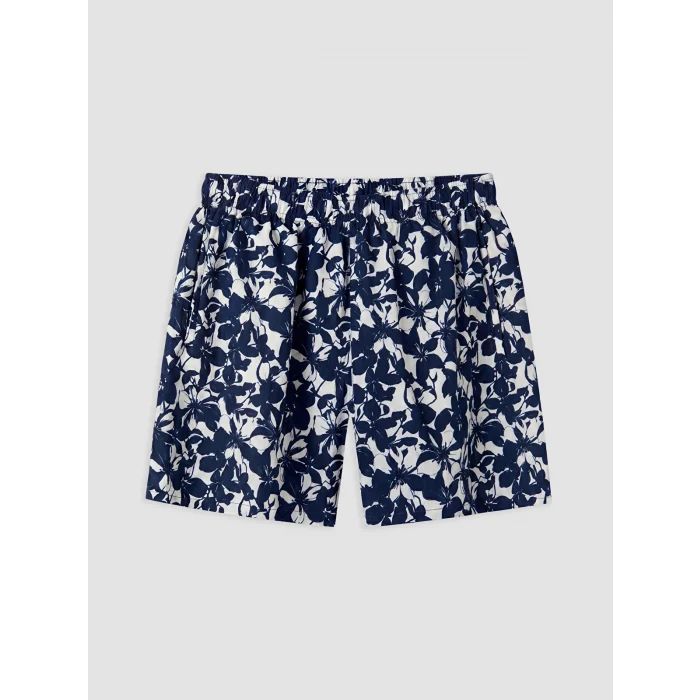 LCW SWIMWEAR Lacivert Kısa Boy Desenli Erkek Deniz Şortu