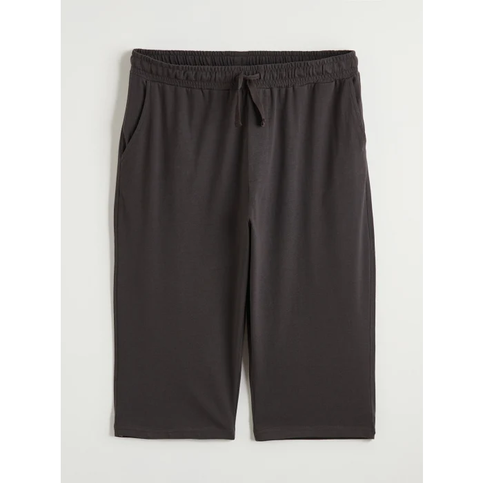 LC WAIKIKI Gri V Yaka Baskılı Erkek Şortlu Pijama Takımı