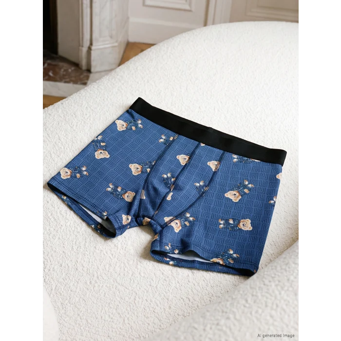 LC WAIKIKI İndigo Regular Fit Baskılı Erkek Pijama Takım
