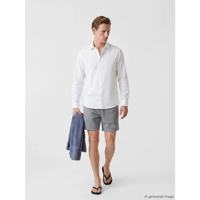 LCW SWIMWEAR Gri Kısa Boy Erkek Deniz Şortu