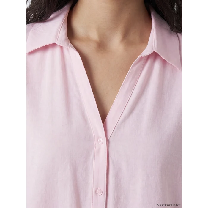 LCW Vision Pembe Oversize Armürlü Kadın Gömlek