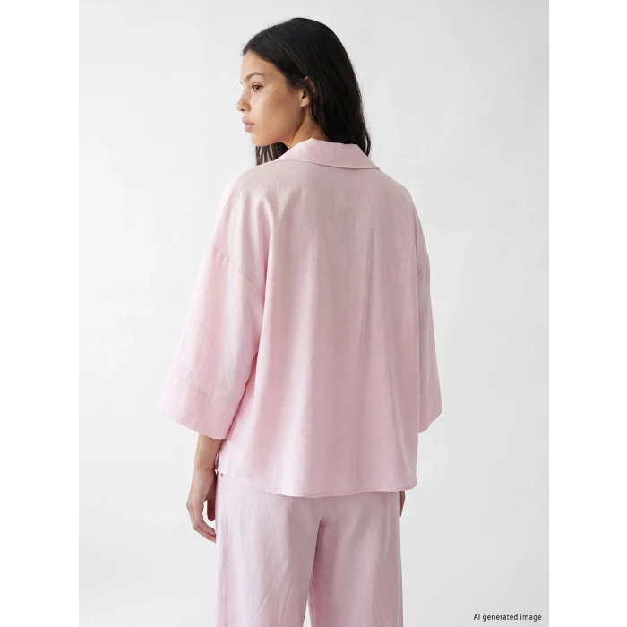 LCW Vision Pembe Oversize Armürlü Kadın Gömlek