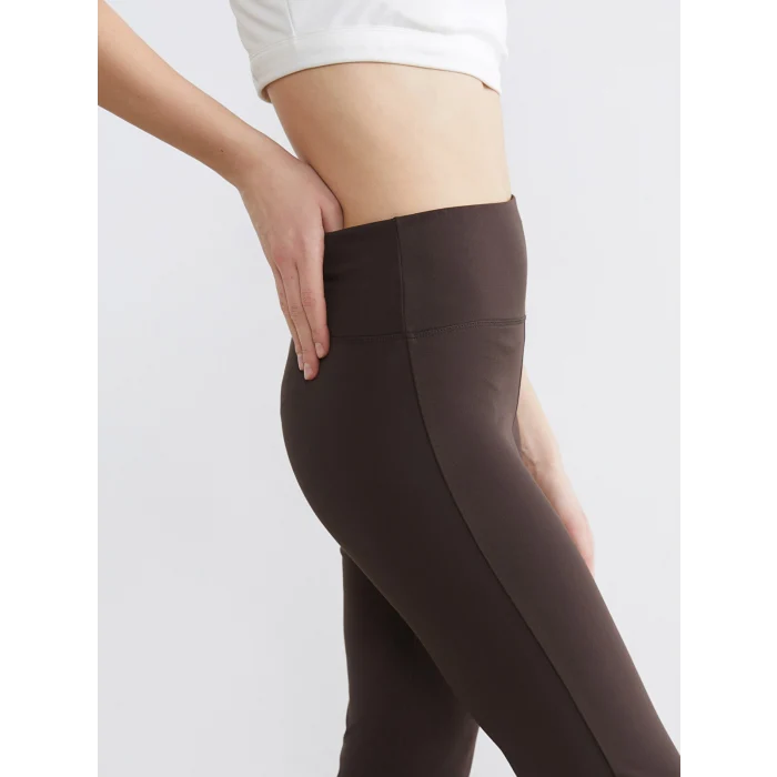 KOOR SPORT Kahverengi Beli Lastikli İspanyol Paça Kadın Spor Tayt