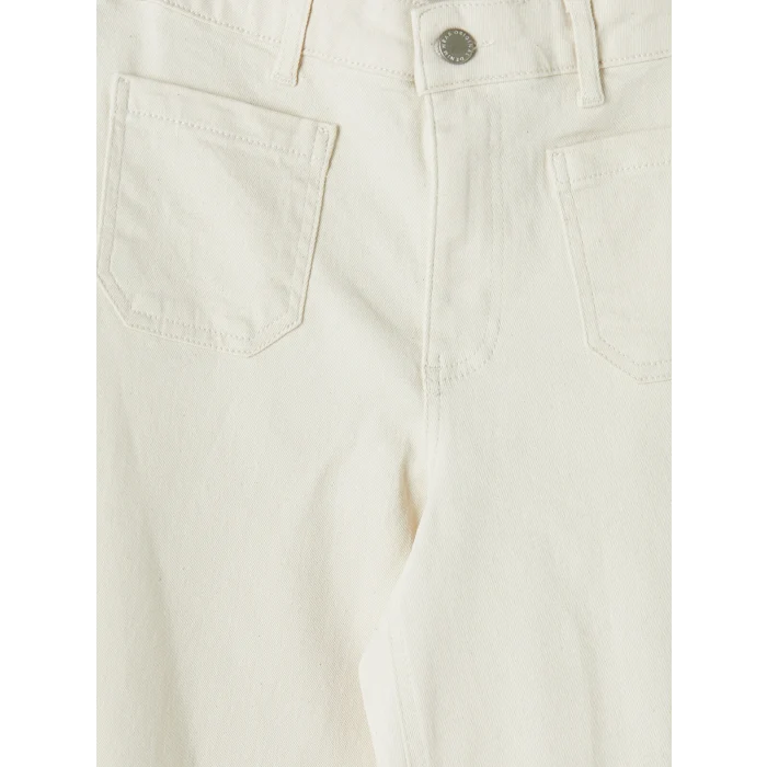LCW Jeans Ekru Yüksek Bel Wideleg Kadın Jean Pantolon