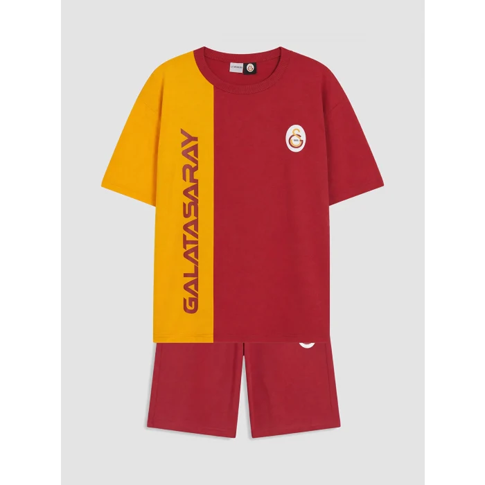 LCW Kids Kırmızı Galatasaray Baskılı Erkek Çocuk Şortlu Takım