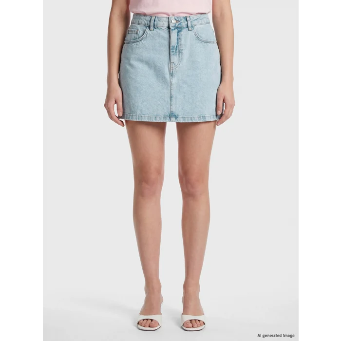LCW Vision İndigo Regular Fit Mini Jean Etek