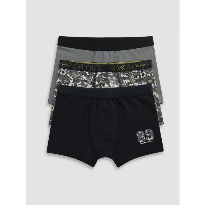 LCW Kids Gri Erkek Çocuk 3lü Boxer