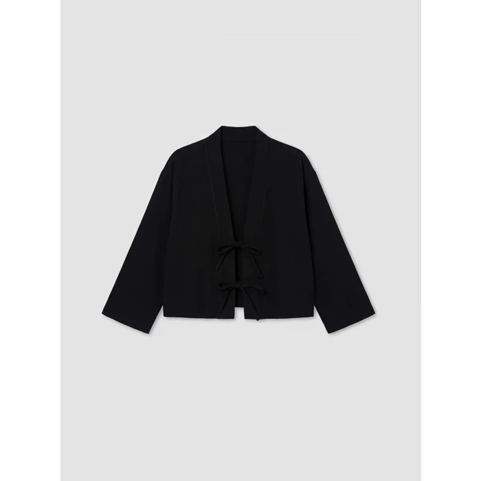 LCW Modest Siyah Şal Yaka Oversize Kadın Kimono