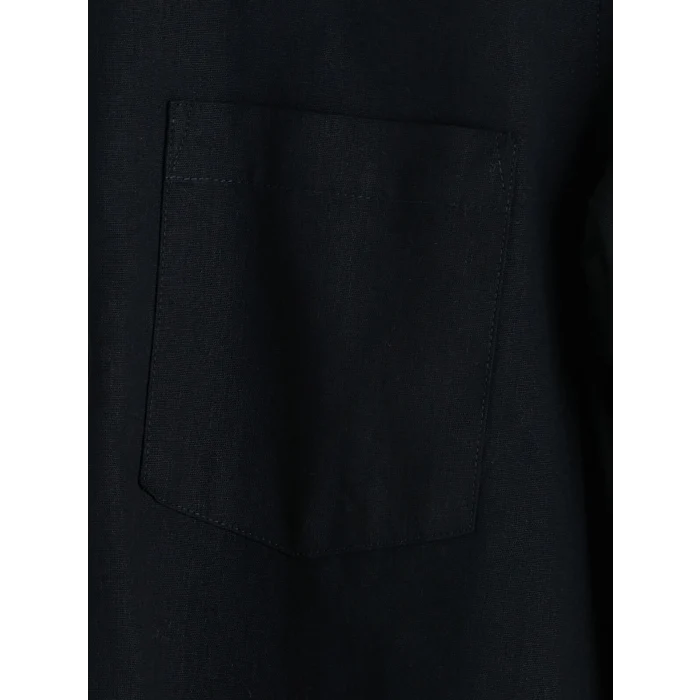 LCWAIKIKI Classic Siyah Regular Fit Keten Karışımlı Erkek Gömlek