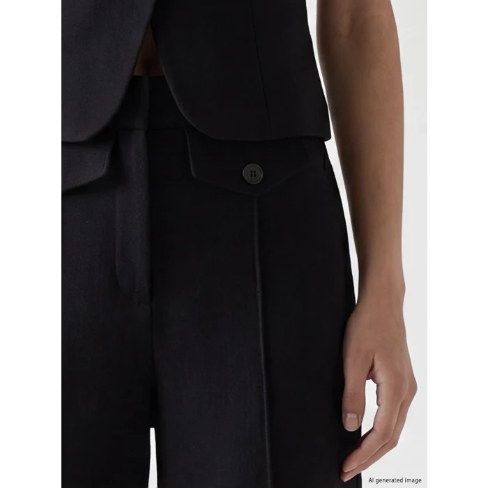 LCW Vision Siyah Regular Fit Geniş Paça Kadın Pantolon