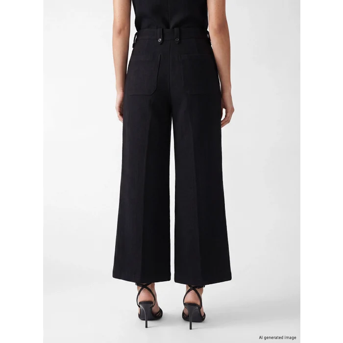 LCW Vision Siyah Regular Fit Geniş Paça Kadın Pantolon