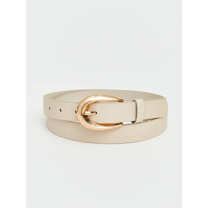 LCW ACCESSORIES Bej Deri Görünümlü Kadın Kemer