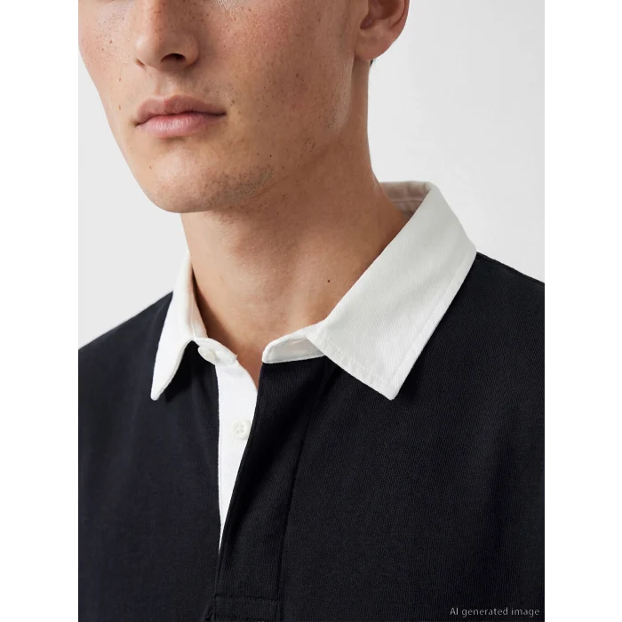 LCW Vision Lacivert Polo Yaka Erkek Sweatshirt
