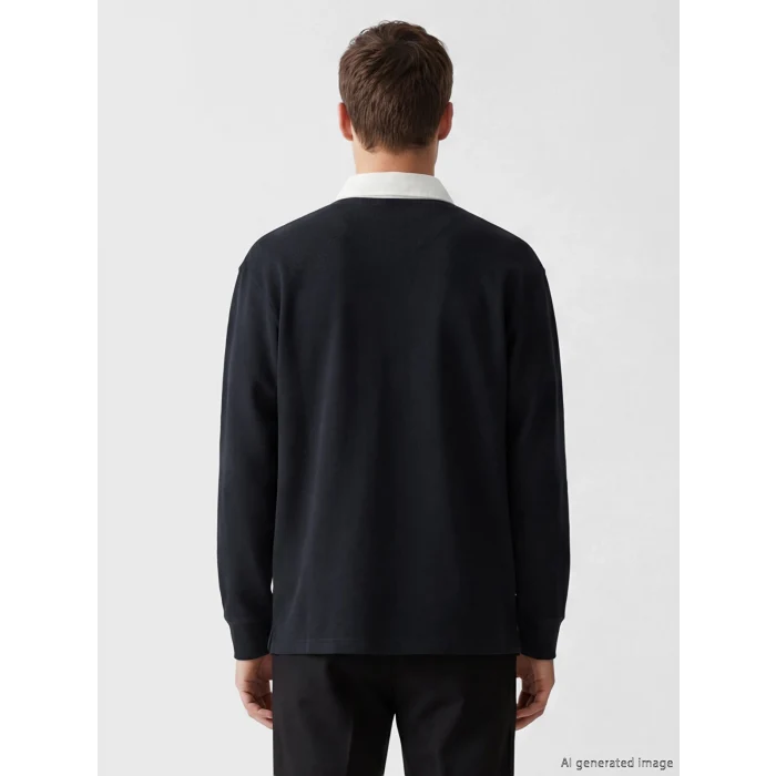 LCW Vision Lacivert Polo Yaka Erkek Sweatshirt
