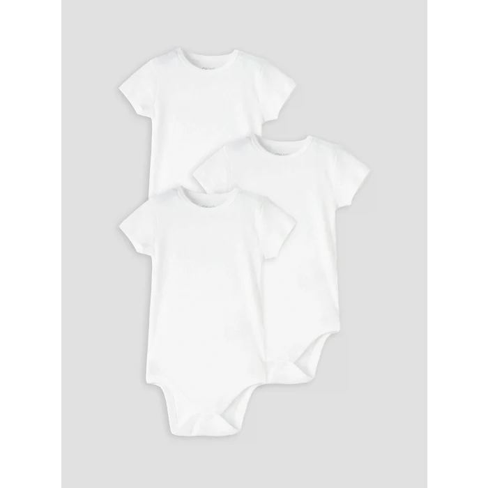 LCW baby Beyaz Erkek Bebek Çıtçıtlı Body 3lü