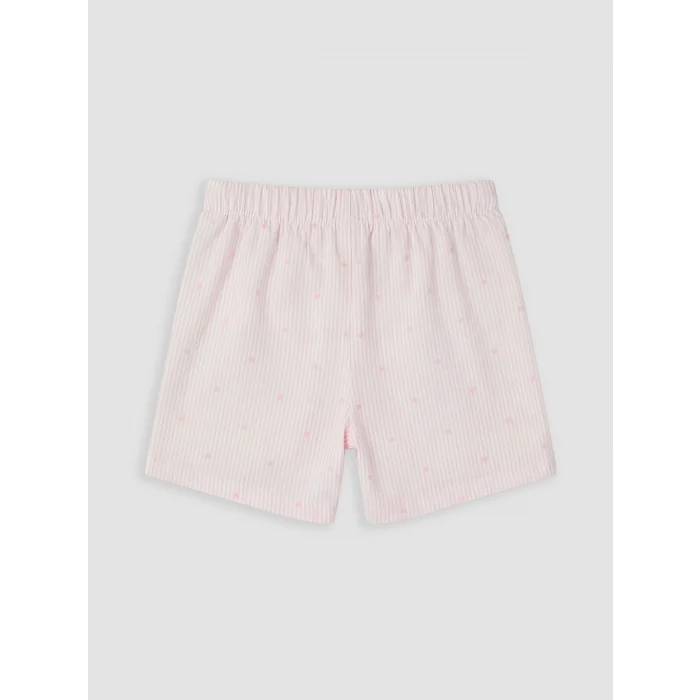 LCW Kids Pembe Gömlek Yaka Kız Çocuk Şortlu Pijama Takımı