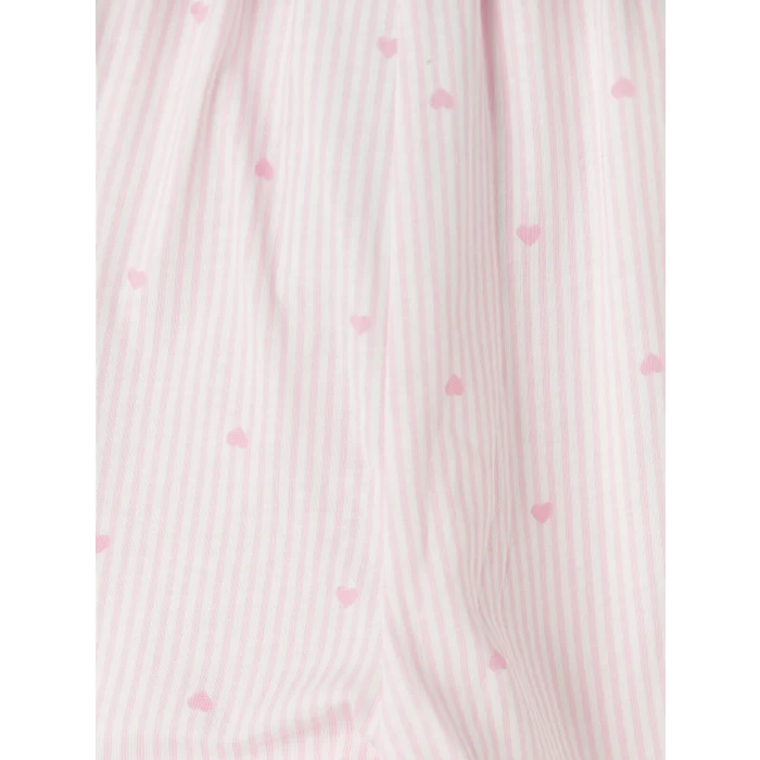 LCW Kids Pembe Gömlek Yaka Kız Çocuk Şortlu Pijama Takımı