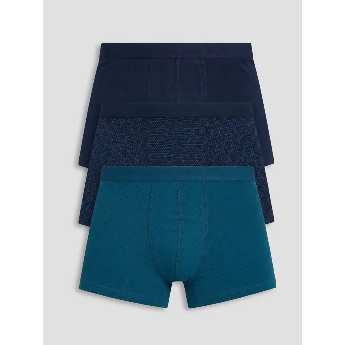 LC WAIKIKI Lacivert Beli Lastikli Erkek Boxer 3lü