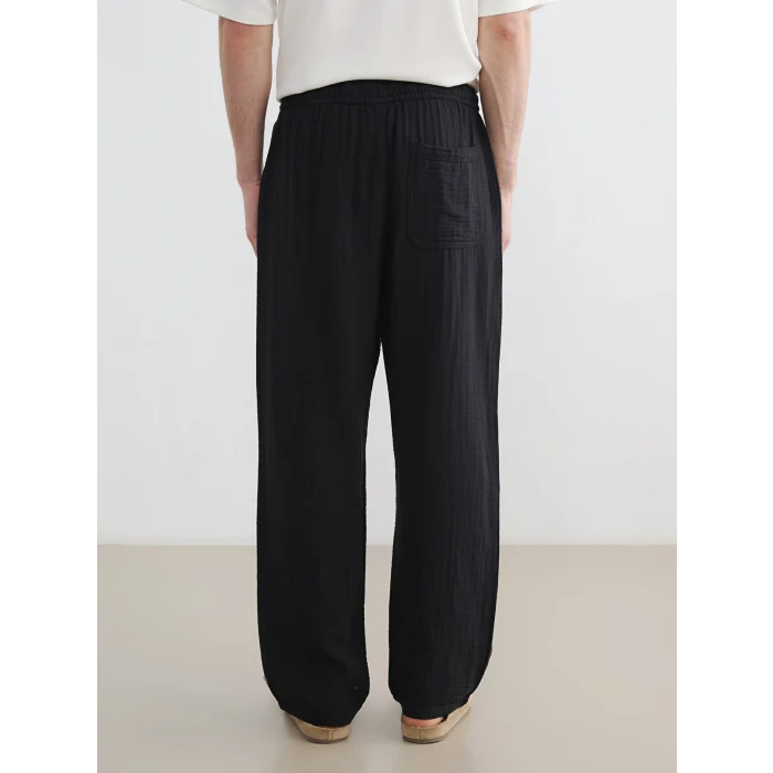 XSIDE Siyah Loose Fit Erkek Müslin Pantolon