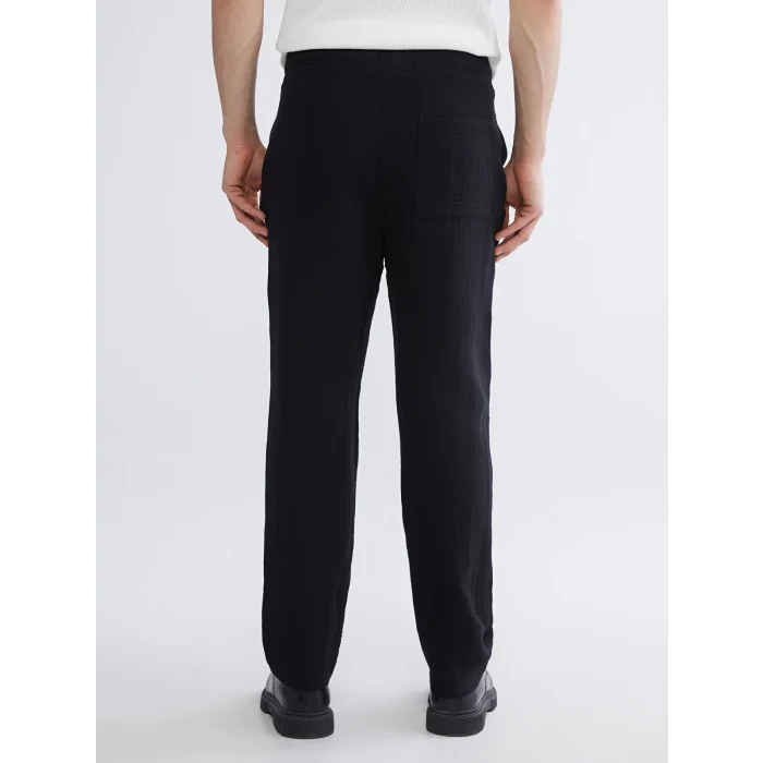 XSIDE Siyah Loose Fit Erkek Müslin Pantolon