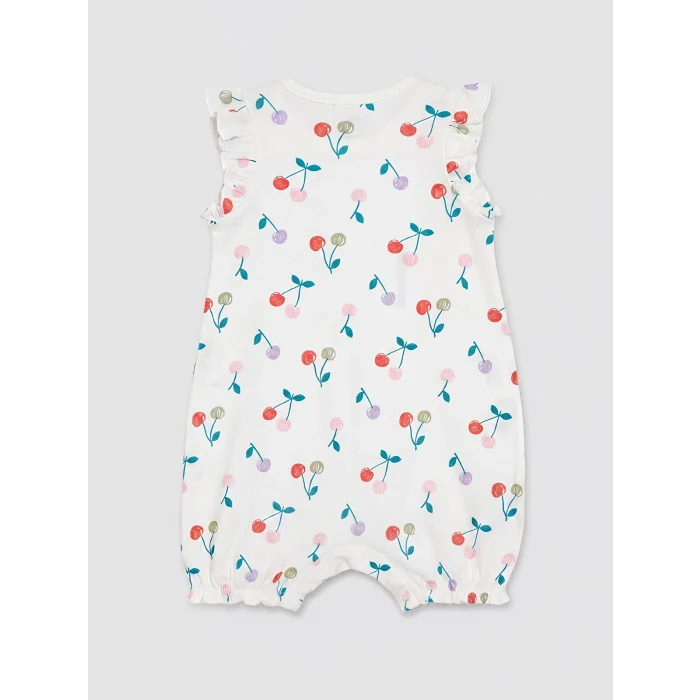 LCW baby Bej Baskılı Kız Bebek Tulum 2li